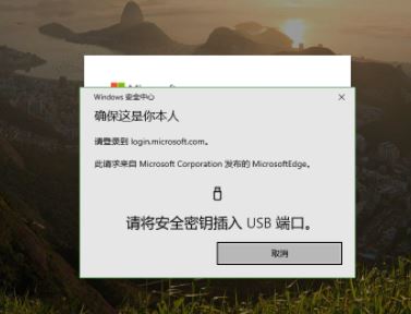 win10 1903使用Edge訪問微軟網(wǎng)站提示:請將安全密鑰插入USB端口 的解決方法