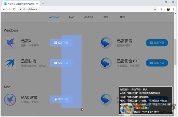 迅雷X多選下載功能怎么用？