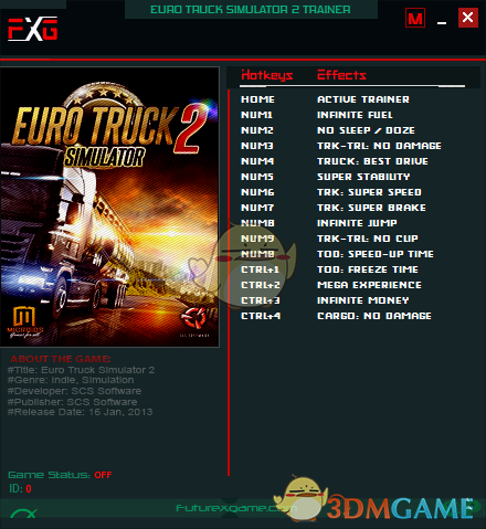 《歐洲卡車模擬2》v1.39十四項修改器[FutureX]