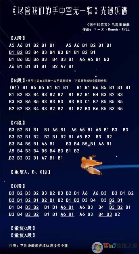 光遇簡(jiǎn)譜《盡管我們手中空無一物》怎么彈？光遇簡(jiǎn)譜大全