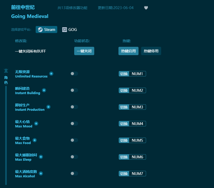 前往中世紀十三項修改器 v2023最新版