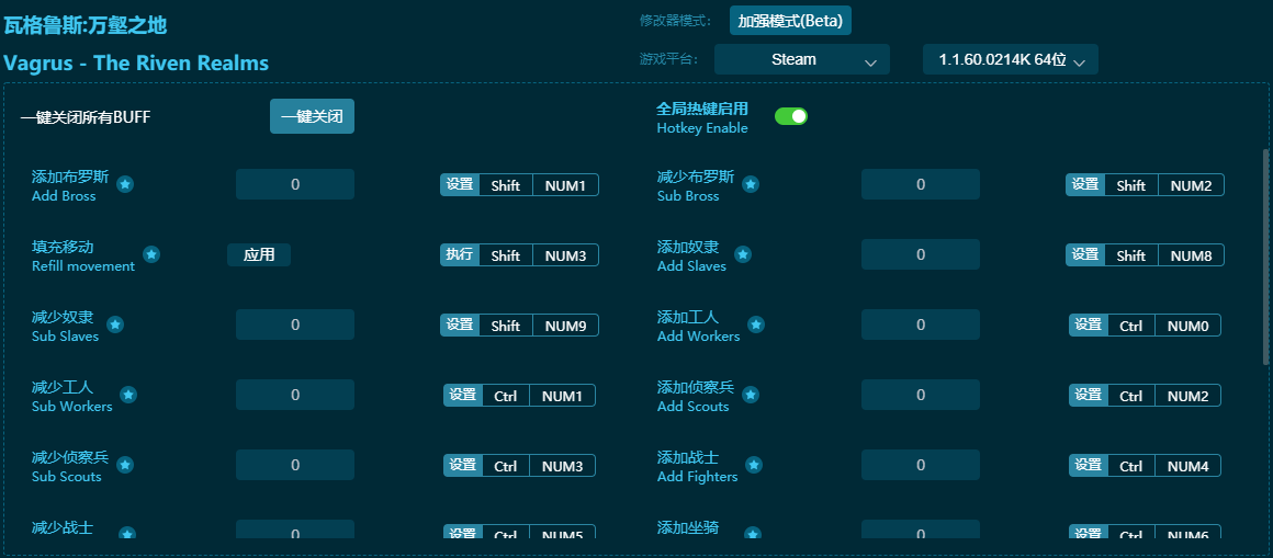 瓦格魯斯萬(wàn)壑之地十九項(xiàng)修改器 v2024最新版